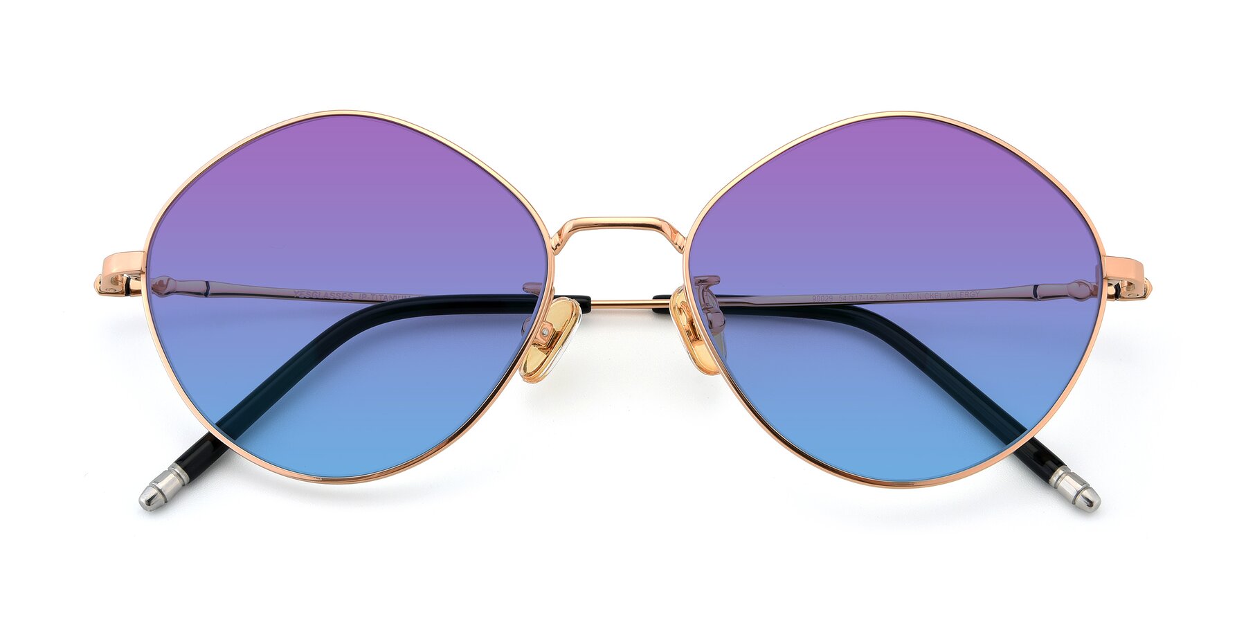 Folded Front of 90029 in Gold with Purple / Blue Gradient Lenses