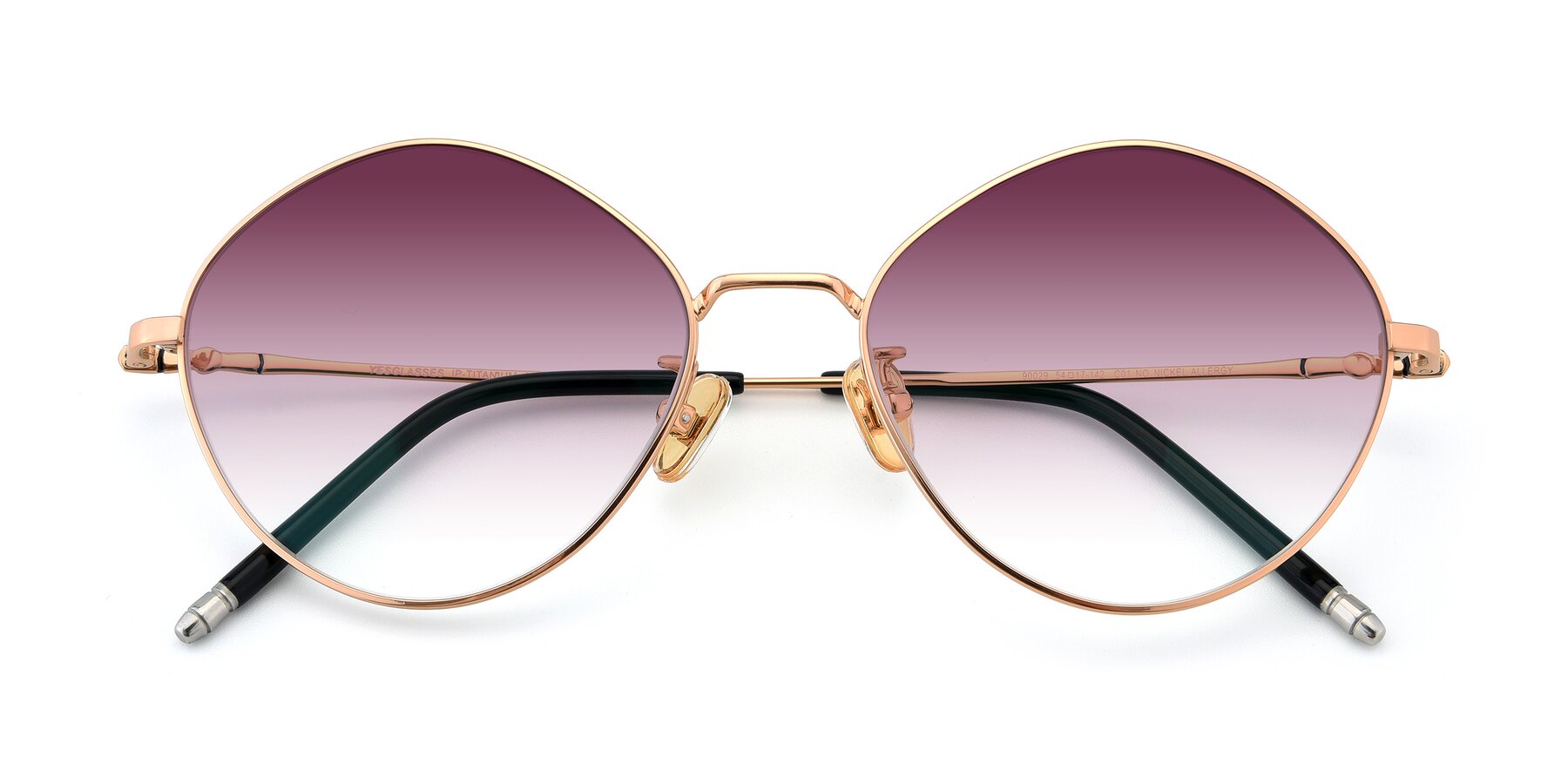 Folded Front of 90029 in Gold with Wine Gradient Lenses