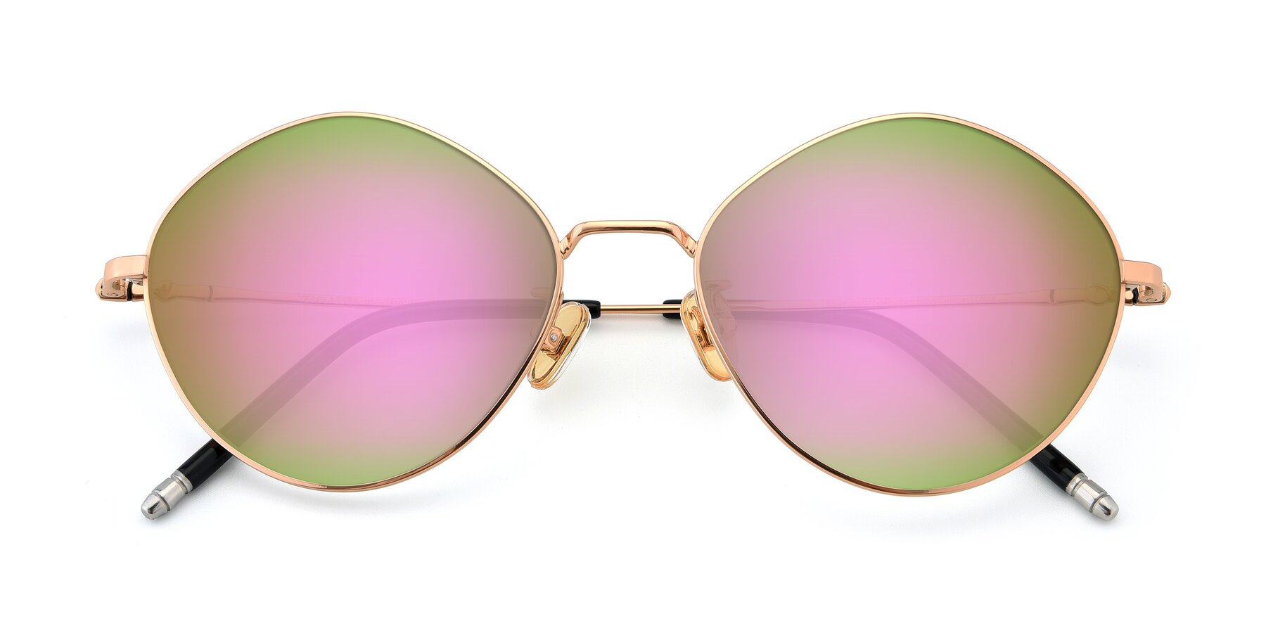 Folded Front of 90029 in Gold with Pink Mirrored Lenses