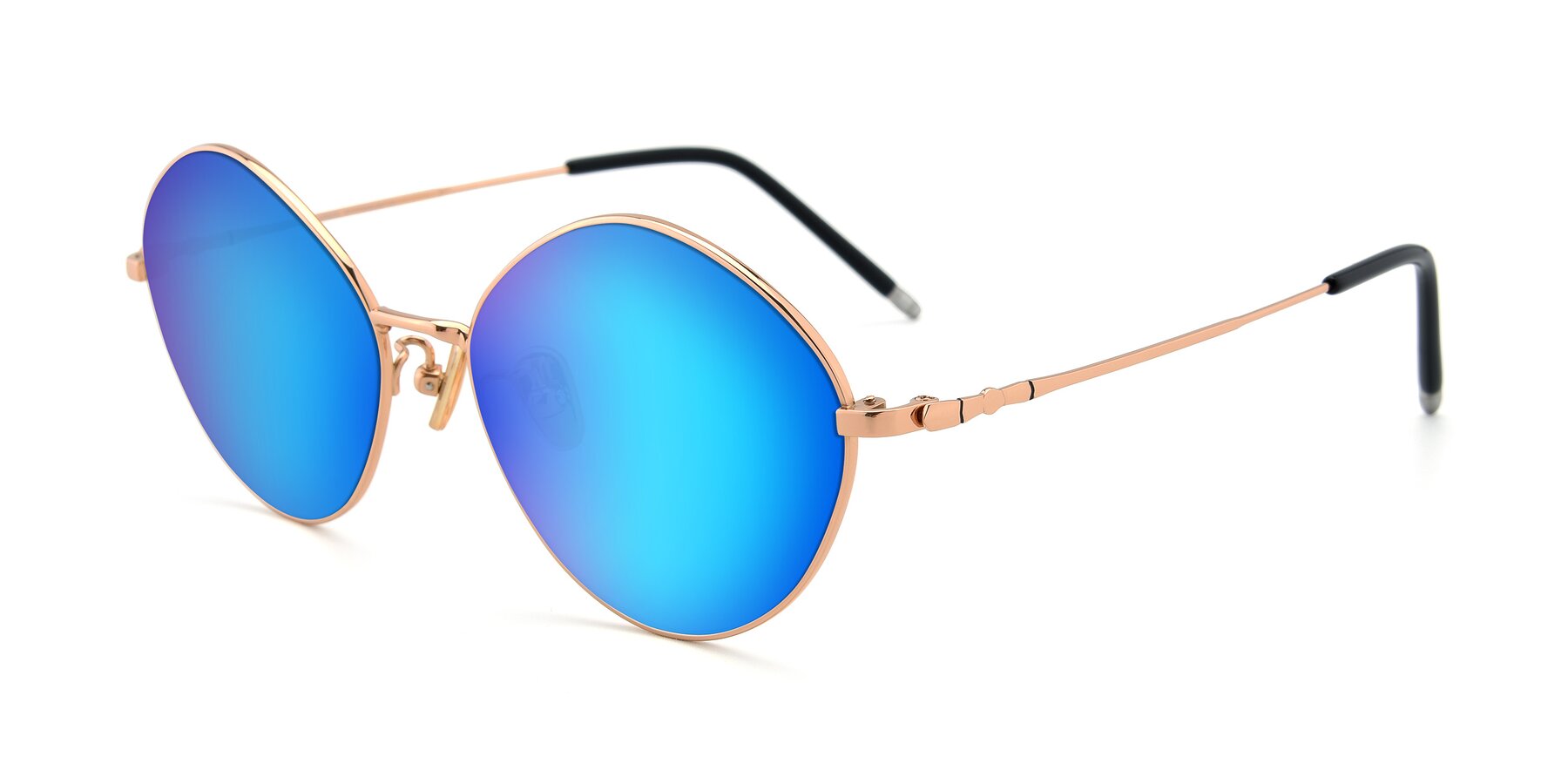 Angle of 90029 in Gold with Blue Mirrored Lenses