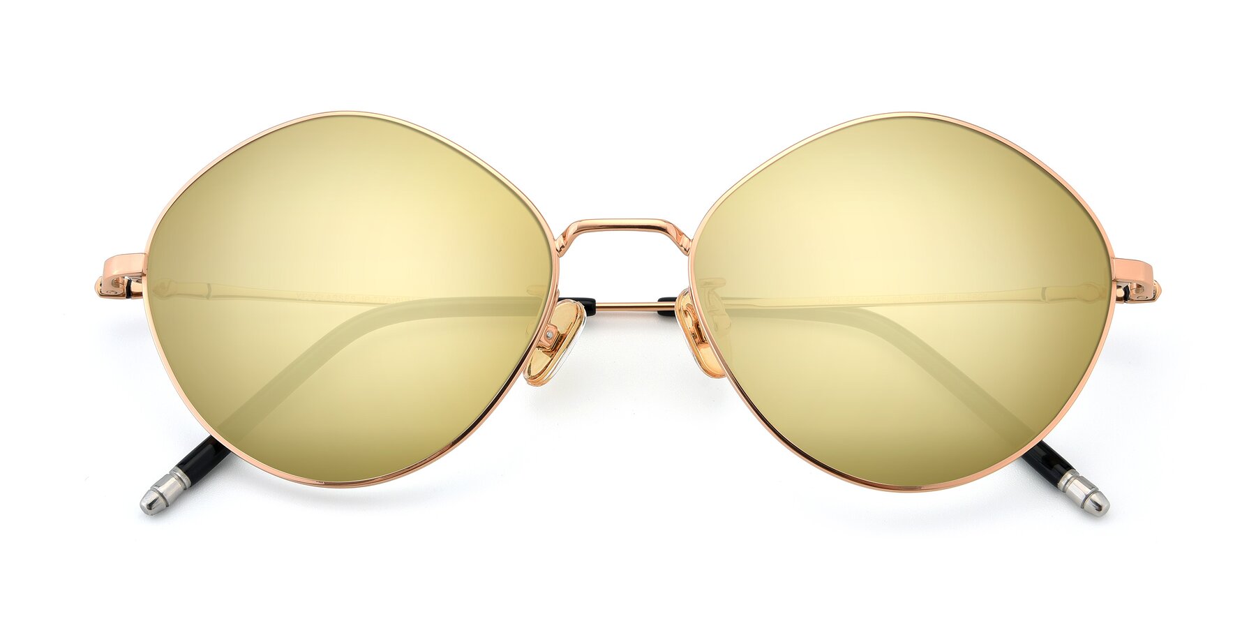 Folded Front of 90029 in Gold with Gold Mirrored Lenses
