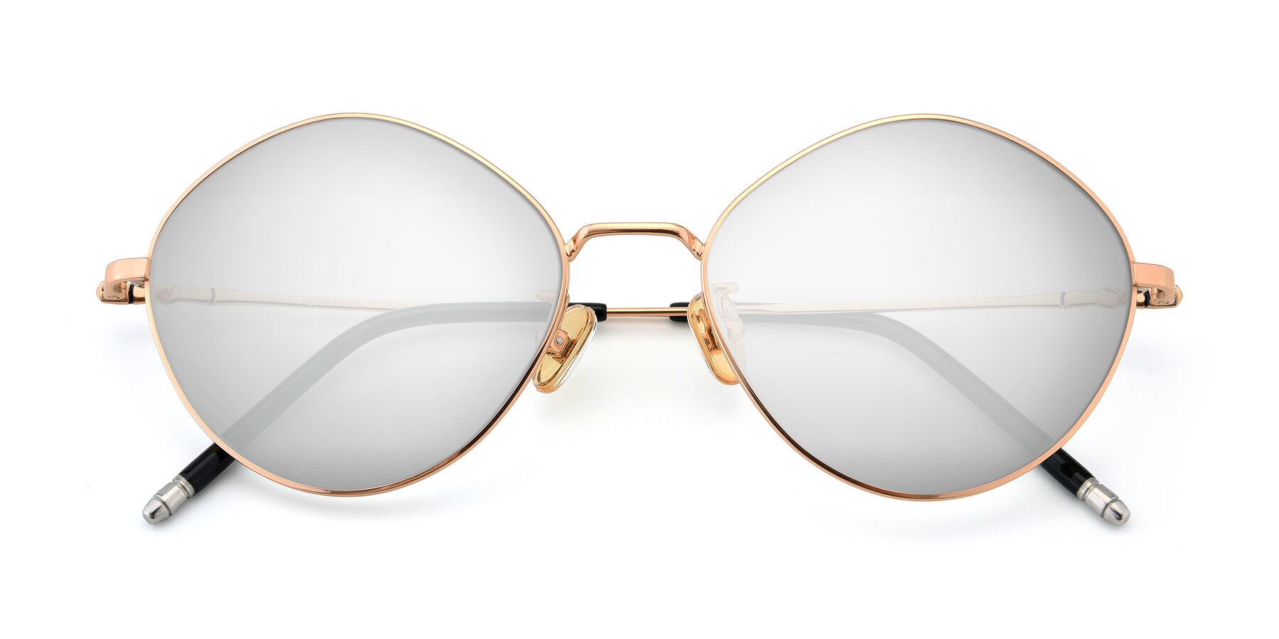 Folded Front of 90029 in Gold with Silver Mirrored Lenses