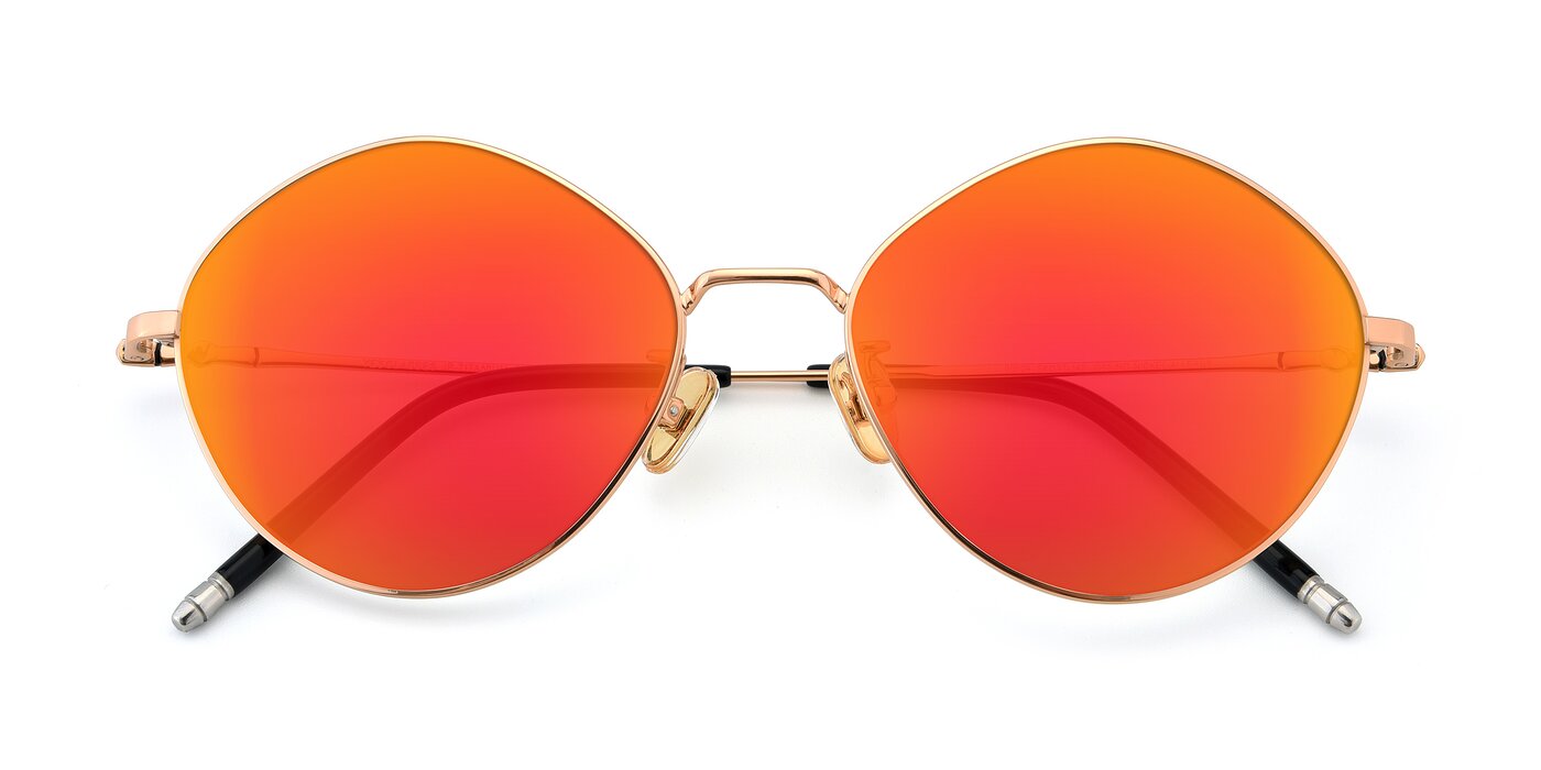 90029 - Gold Flash Mirrored Sunglasses