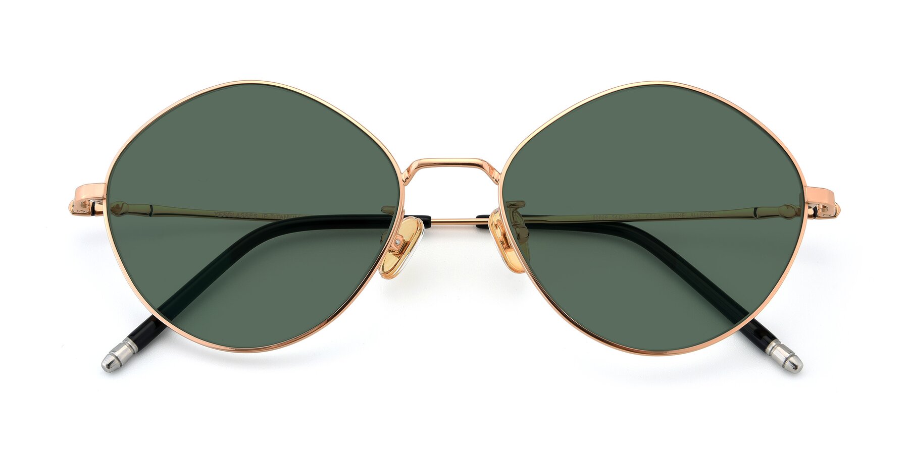 Folded Front of 90029 in Gold with Green Polarized Lenses
