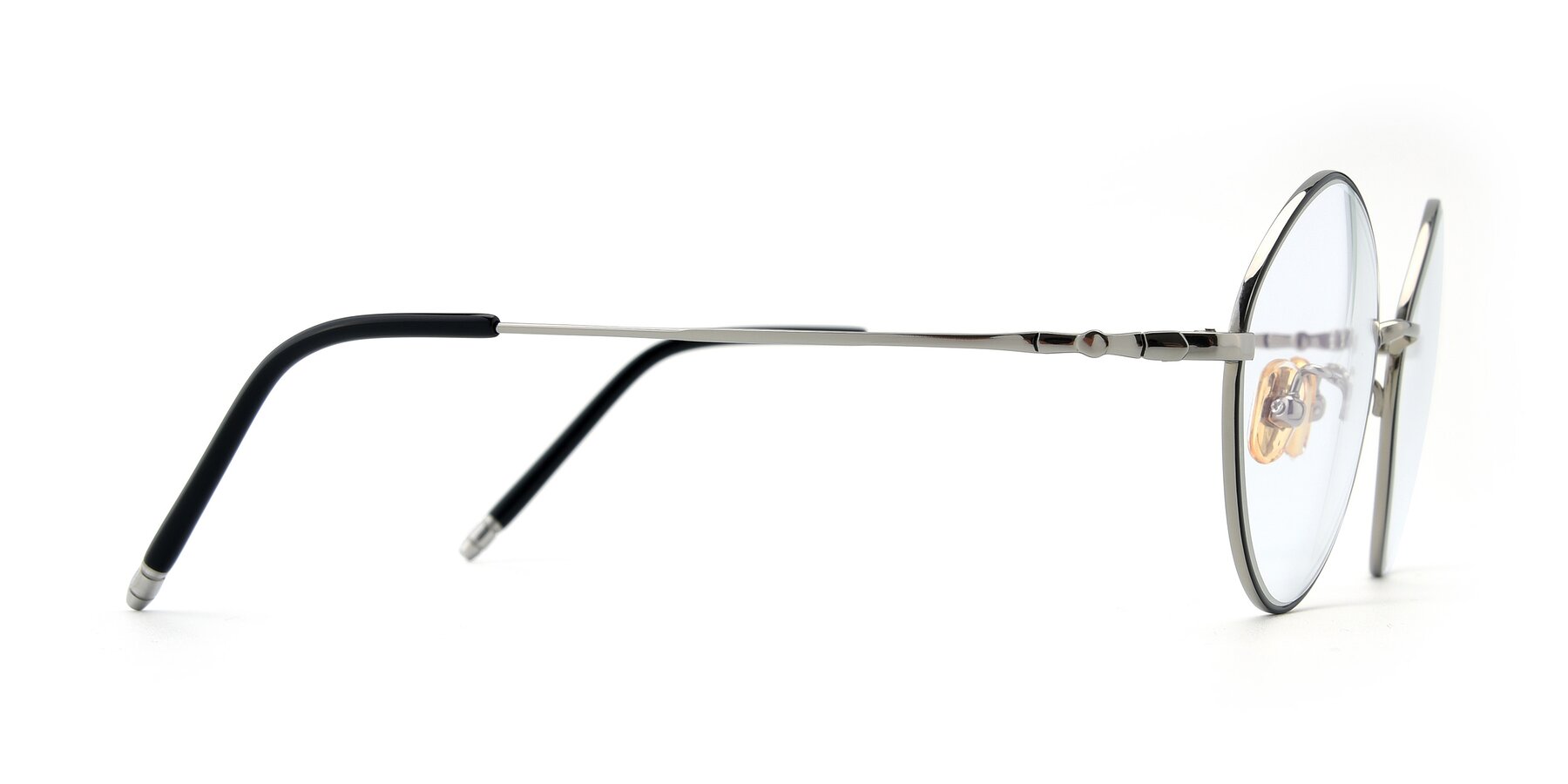 Side of 90029 in Black-Silver with Clear Reading Eyeglass Lenses