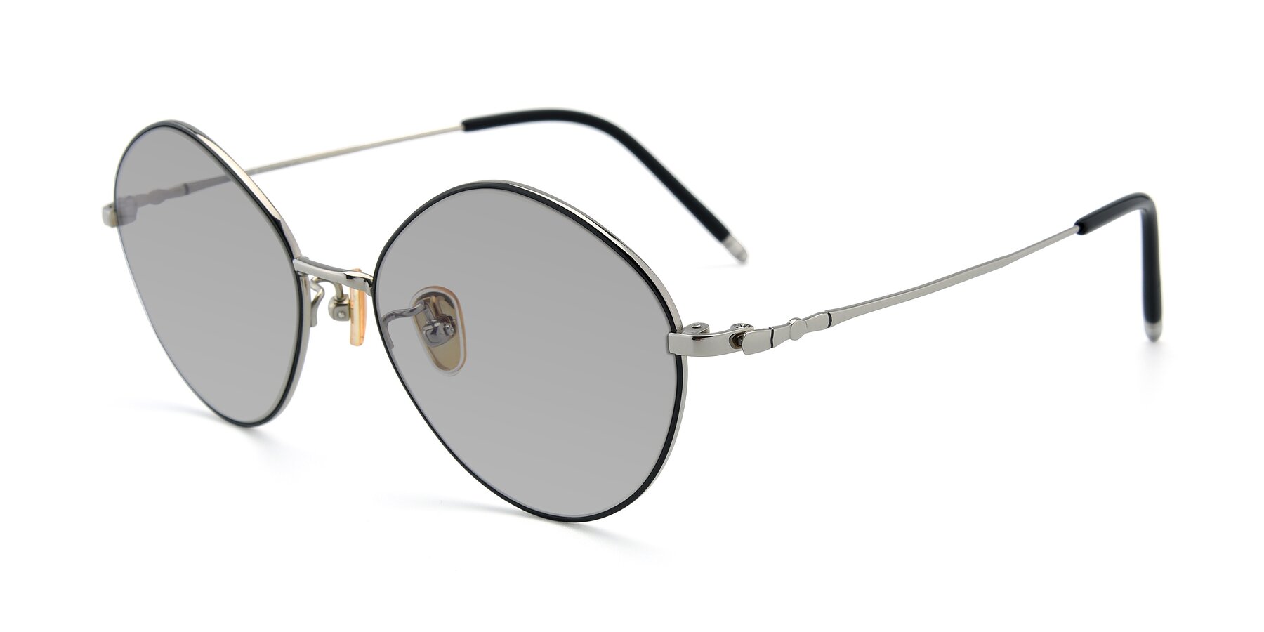 Angle of 90029 in Black-Silver with Light Gray Tinted Lenses