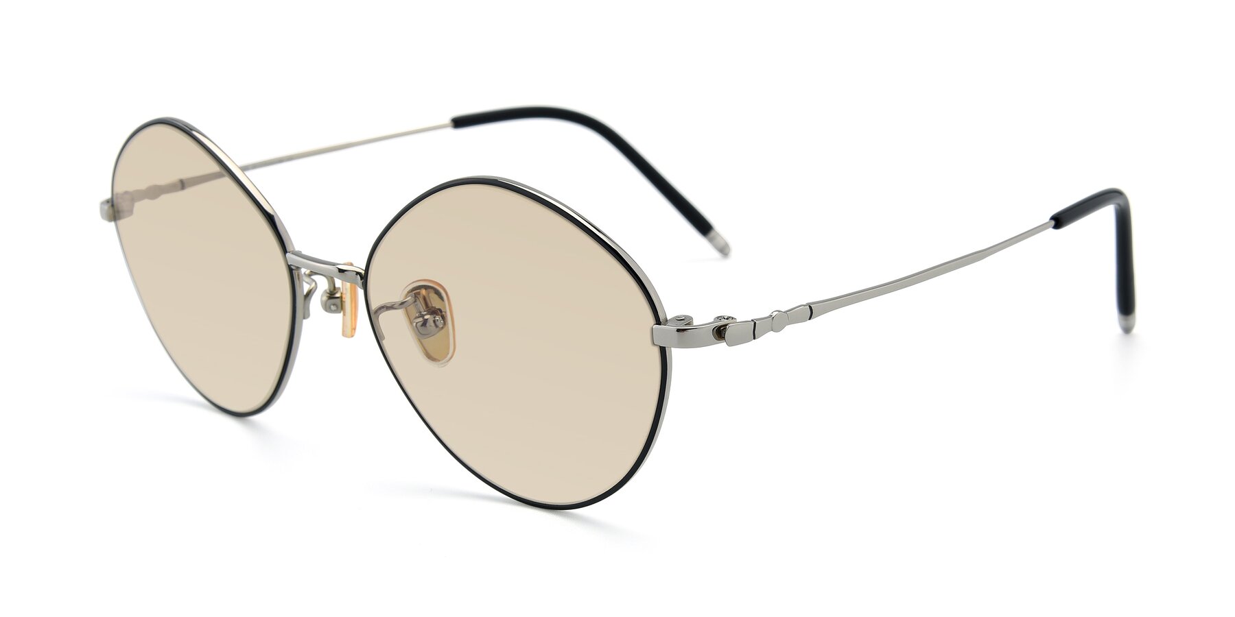 Angle of 90029 in Black-Silver with Light Brown Tinted Lenses