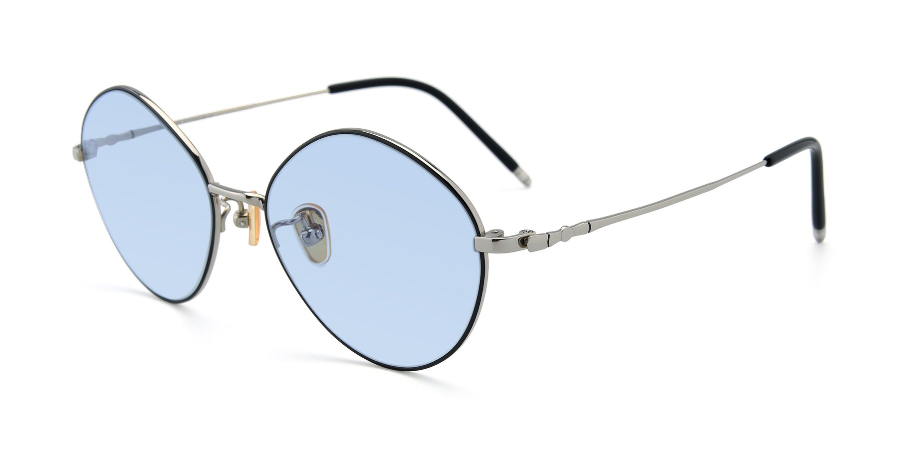 Angle of 90029 in Black-Silver with Light Blue Tinted Lenses