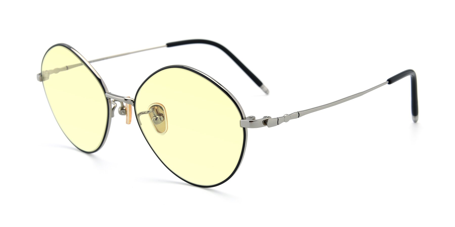 Angle of 90029 in Black-Silver with Light Yellow Tinted Lenses