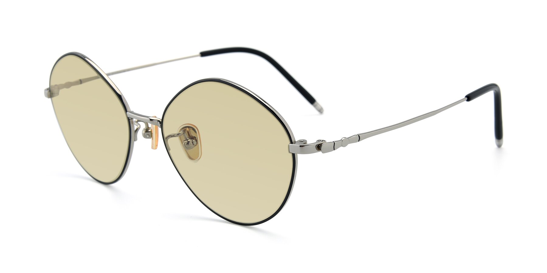 Angle of 90029 in Black-Silver with Light Champagne Tinted Lenses