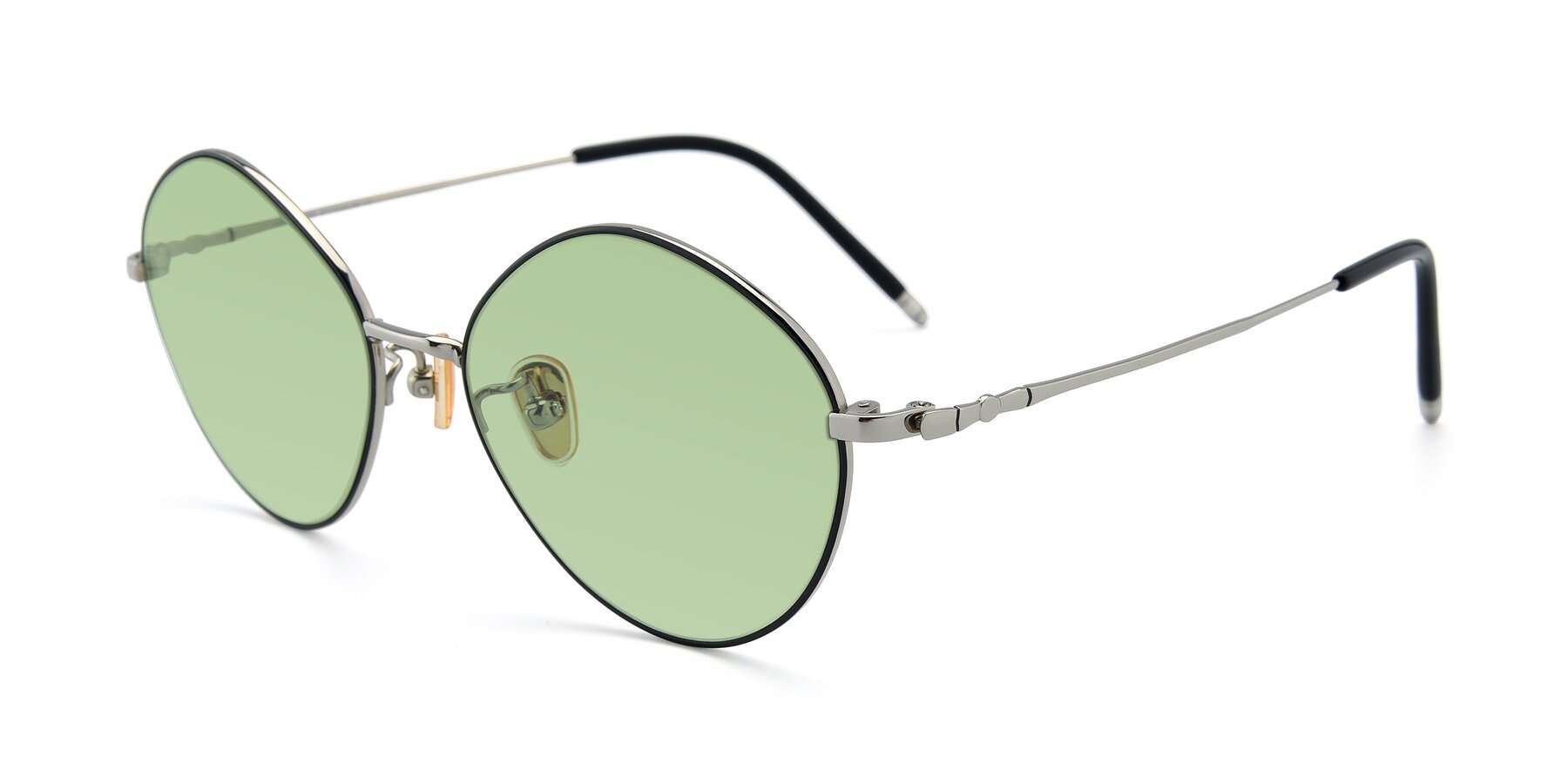 Angle of 90029 in Black-Silver with Medium Green Tinted Lenses