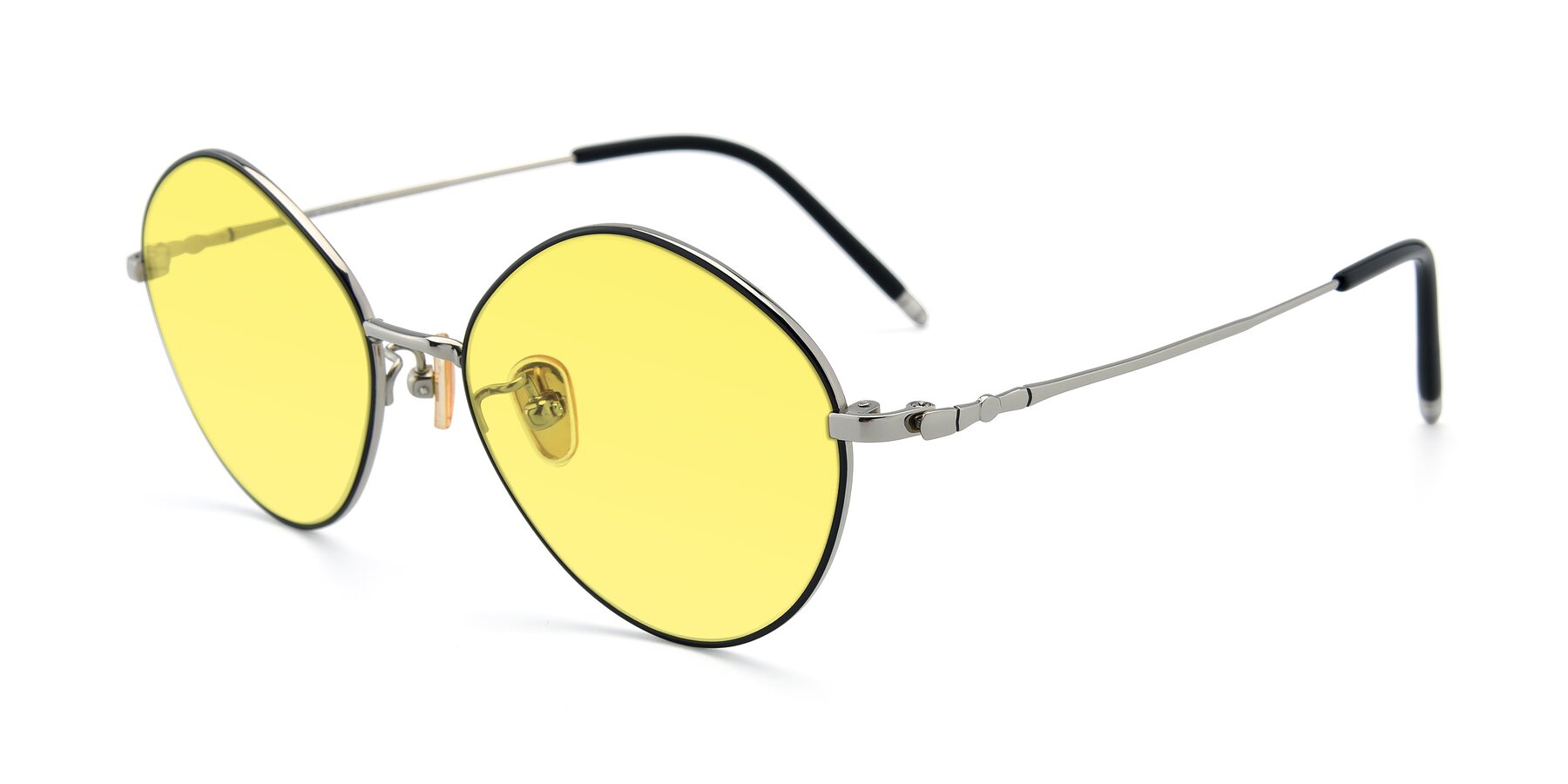 Angle of 90029 in Black-Silver with Medium Yellow Tinted Lenses