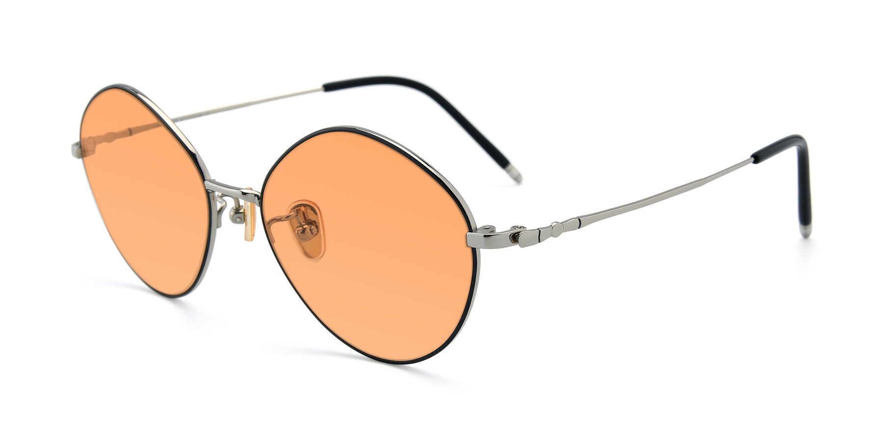 Angle of 90029 in Black-Silver with Medium Orange Tinted Lenses