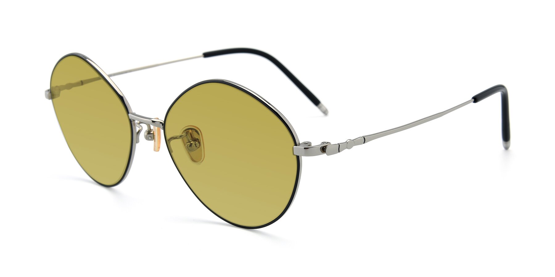 Angle of 90029 in Black-Silver with Champagne Tinted Lenses