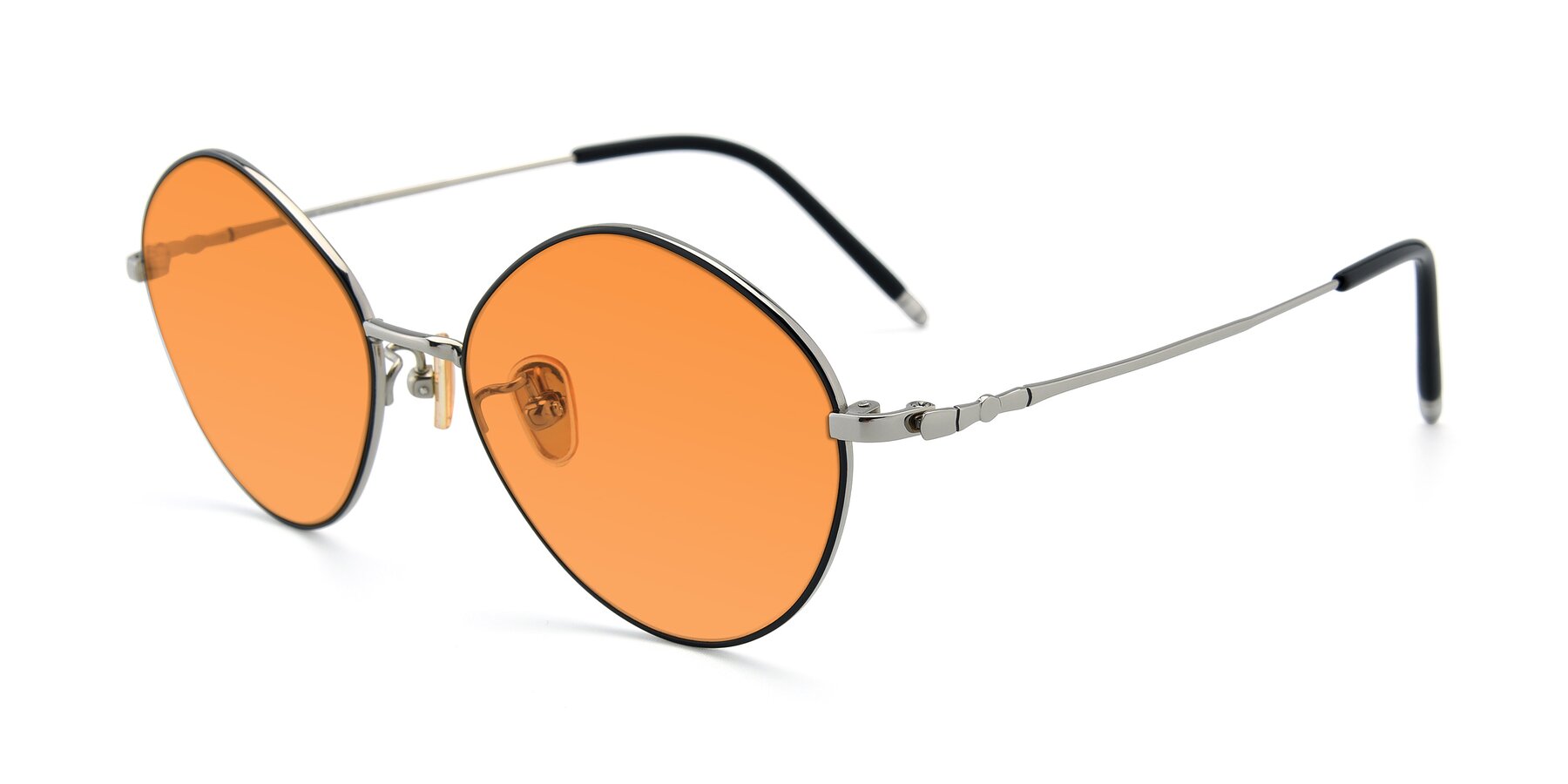 Angle of 90029 in Black-Silver with Orange Tinted Lenses