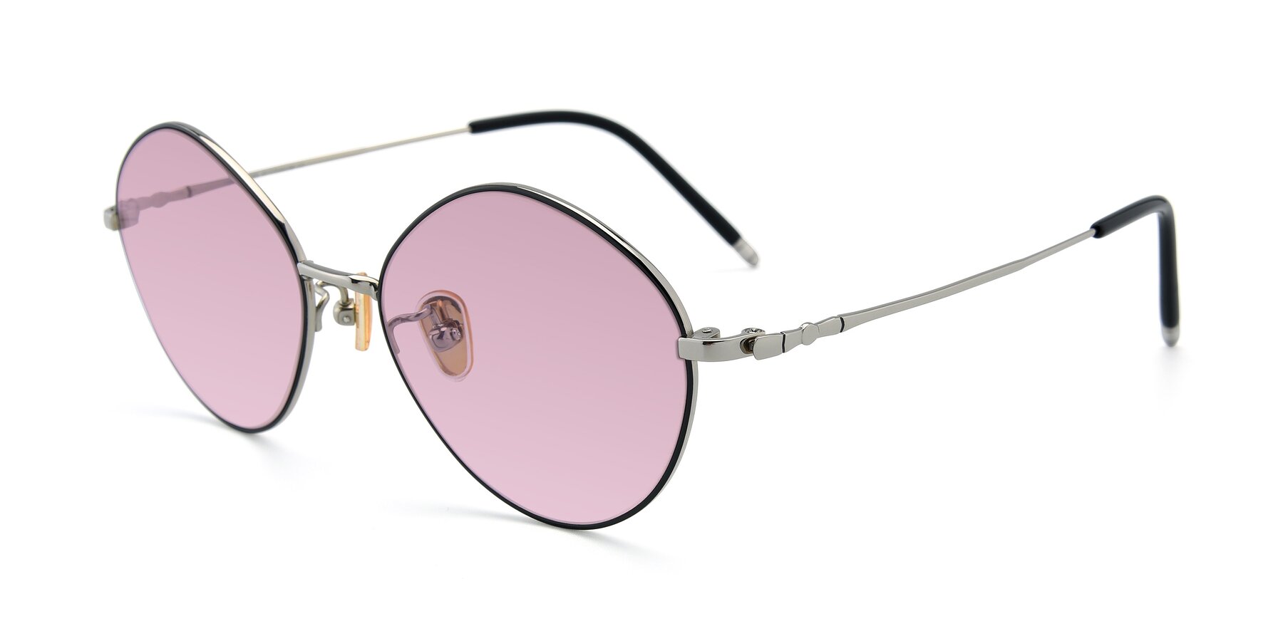 Angle of 90029 in Black-Silver with Light Wine Tinted Lenses