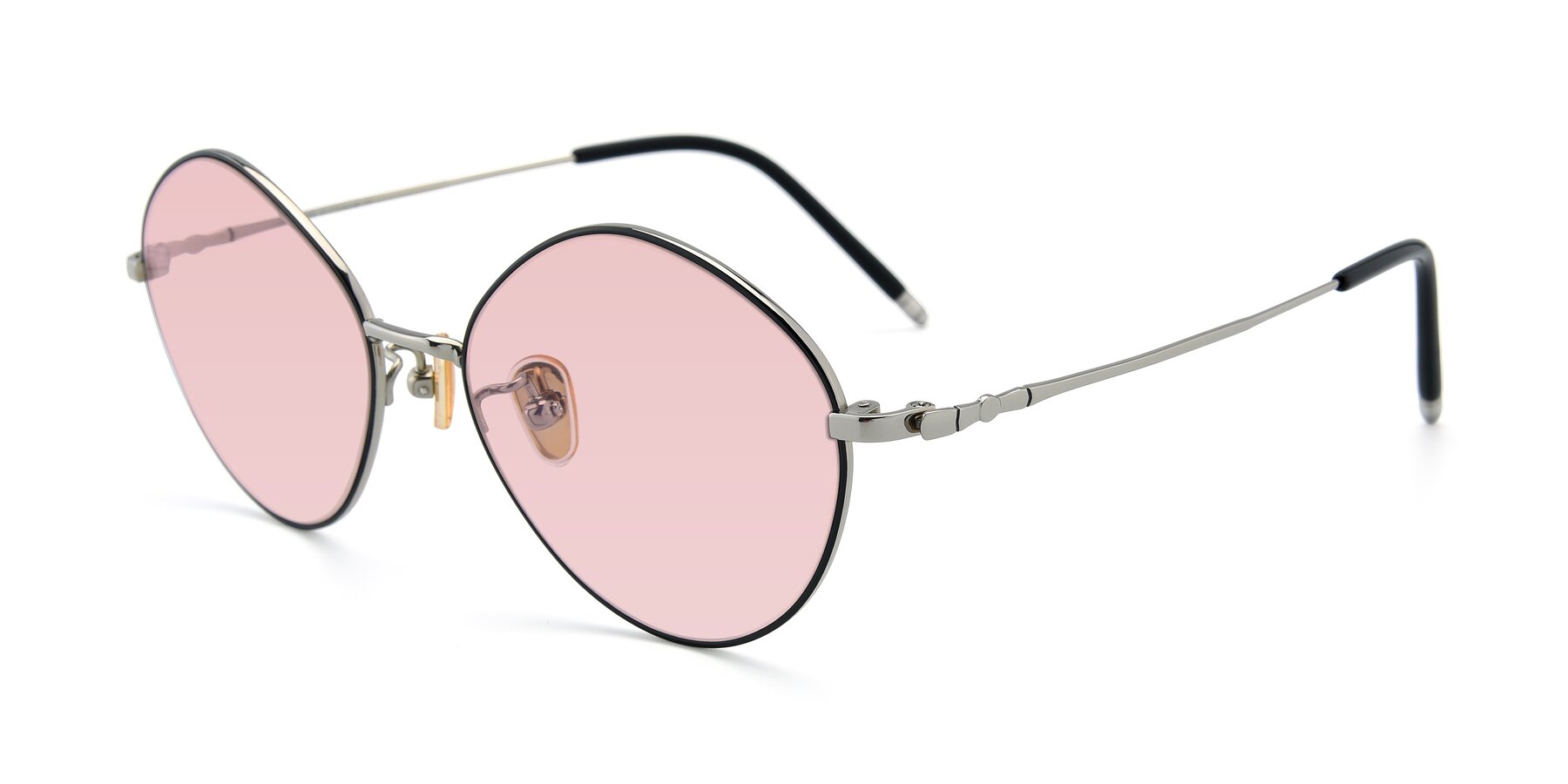 Angle of 90029 in Black-Silver with Light Garnet Tinted Lenses