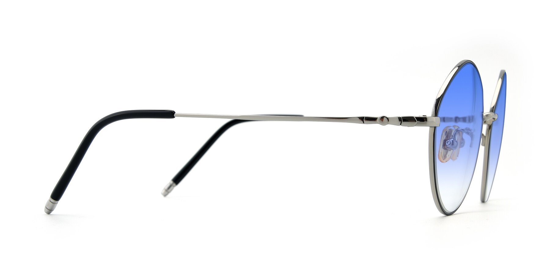 Side of 90029 in Black-Silver with Blue Gradient Lenses