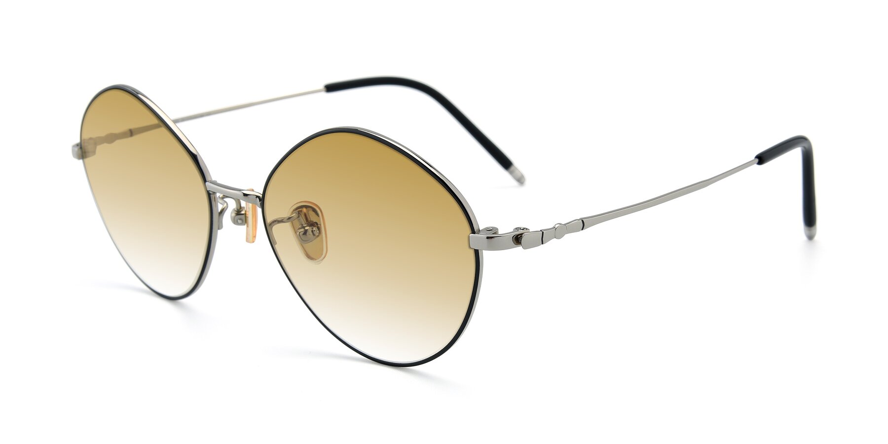 Angle of 90029 in Black-Silver with Champagne Gradient Lenses