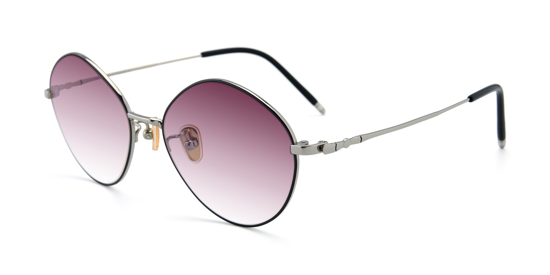 Angle of 90029 in Black-Silver with Wine Gradient Lenses