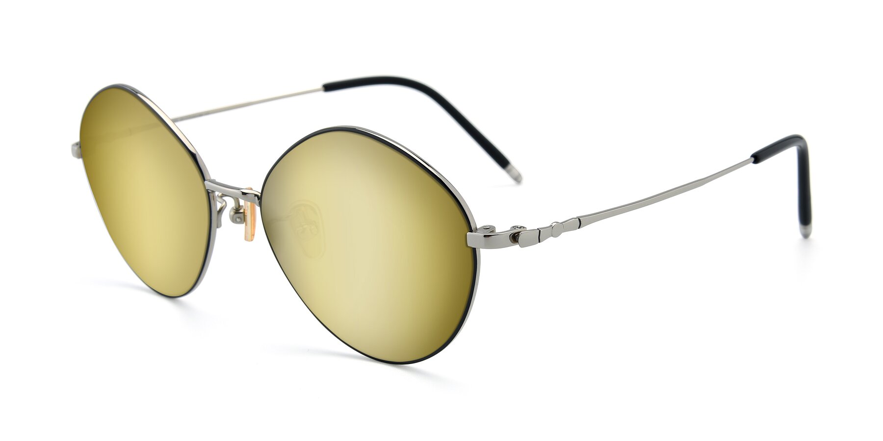 Angle of 90029 in Black-Silver with Gold Mirrored Lenses