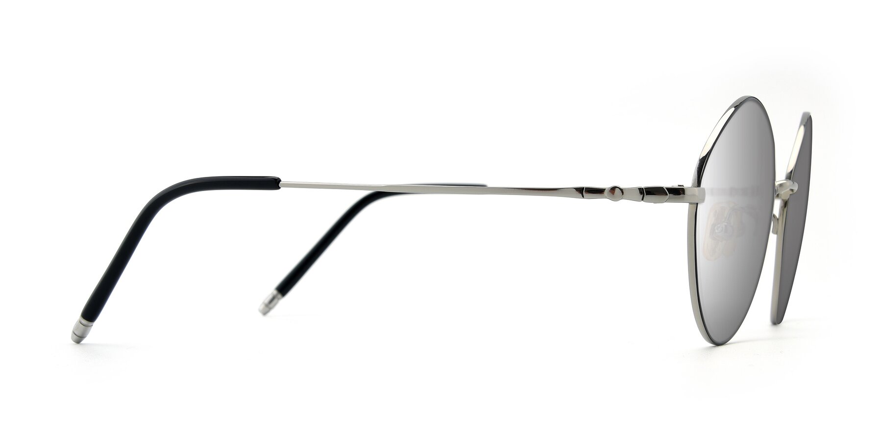 Side of 90029 in Black-Silver with Silver Mirrored Lenses
