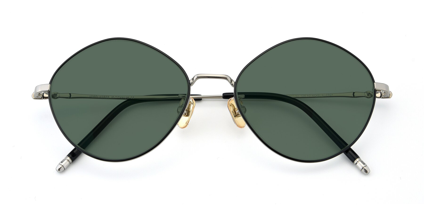 Folded Front of 90029 in Black-Silver with Green Polarized Lenses