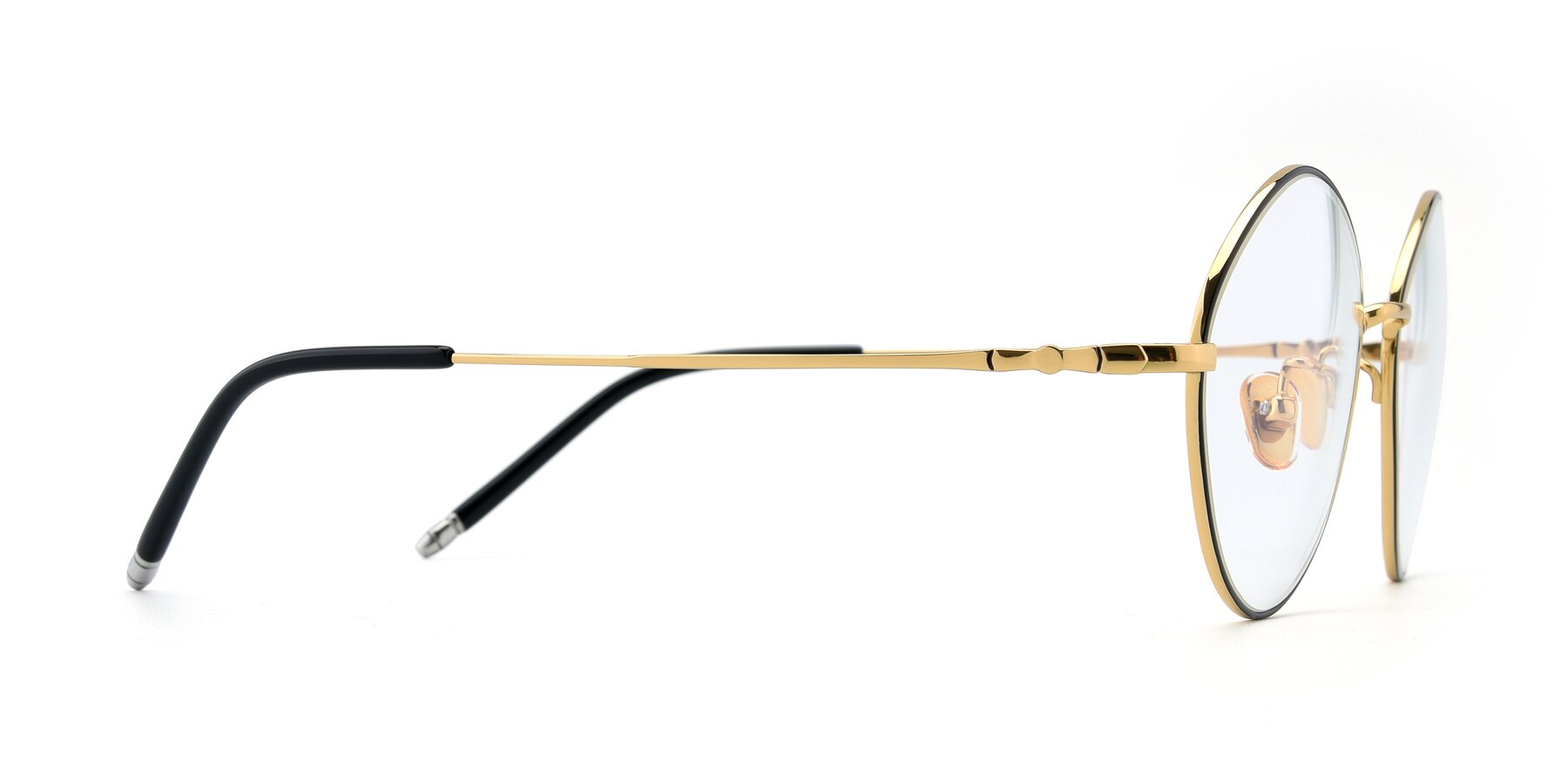 Side of 90029 in Black-Gold with Clear Blue Light Blocking Lenses