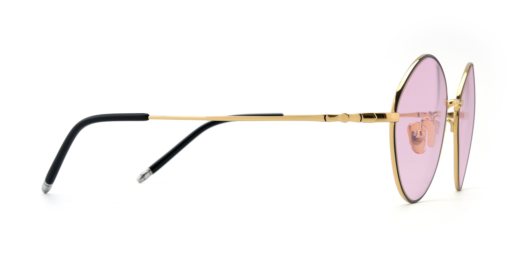 Side of 90029 in Black-Gold with Light Pink Tinted Lenses