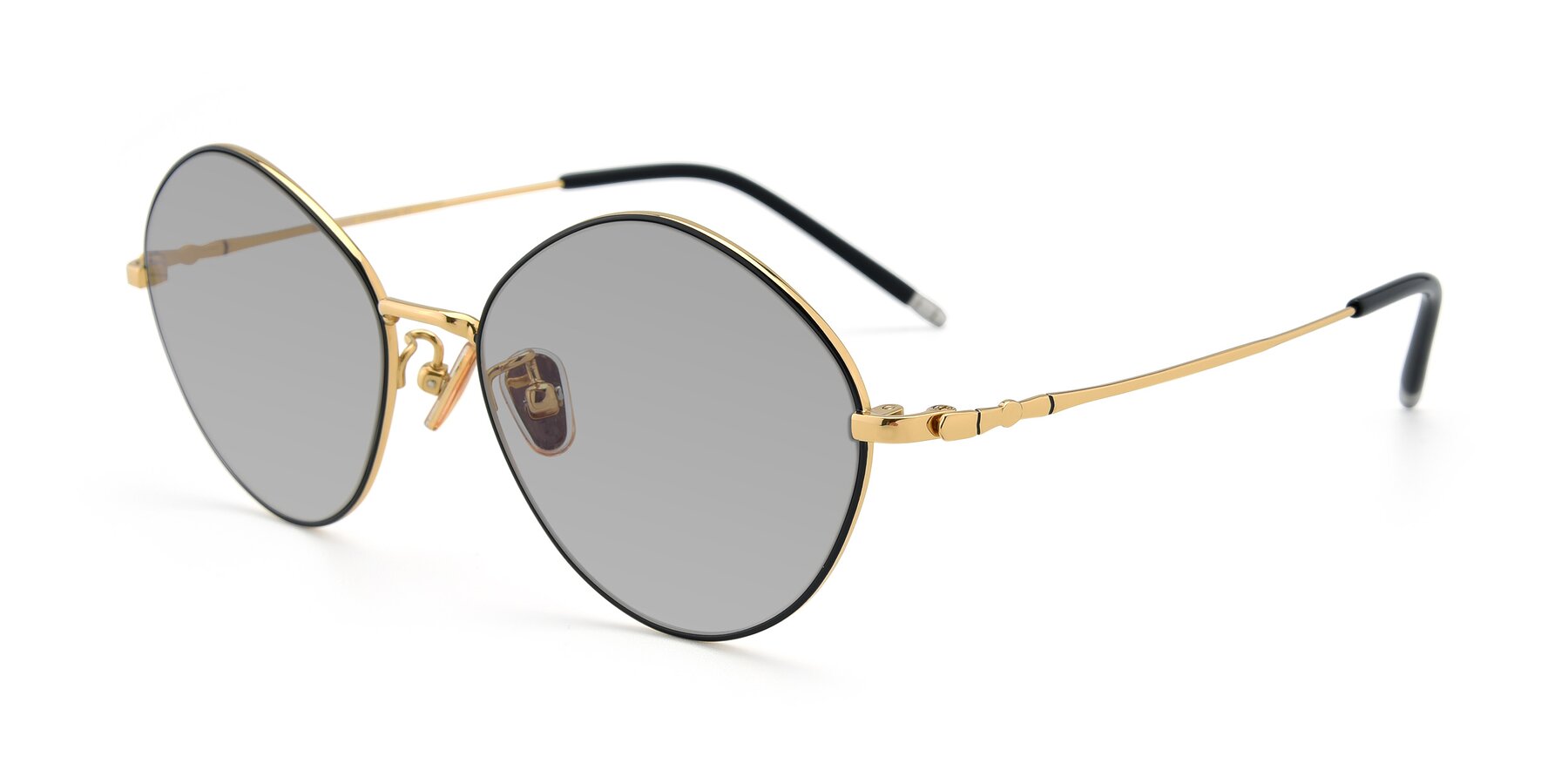 Angle of 90029 in Black-Gold with Light Gray Tinted Lenses