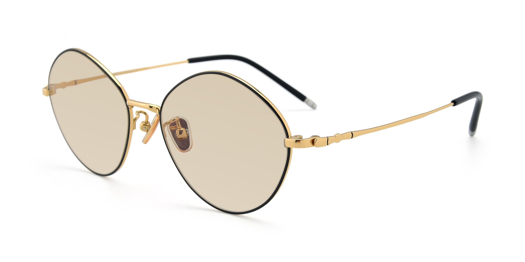 Angle of 90029 in Black-Gold with Light Brown Tinted Lenses