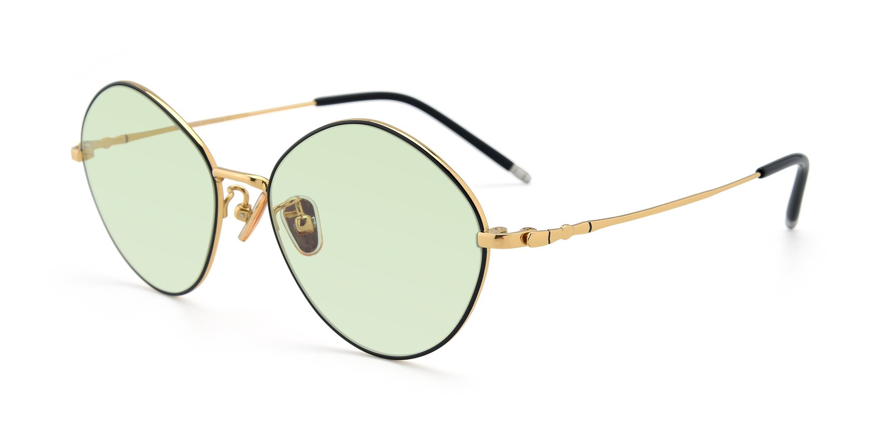 Angle of 90029 in Black-Gold with Light Green Tinted Lenses