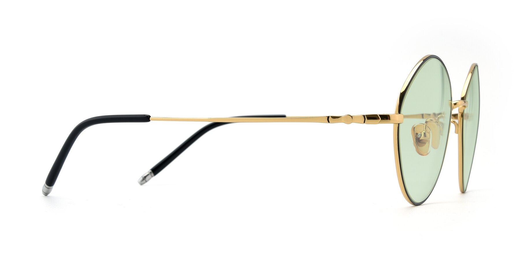 Side of 90029 in Black-Gold with Light Green Tinted Lenses