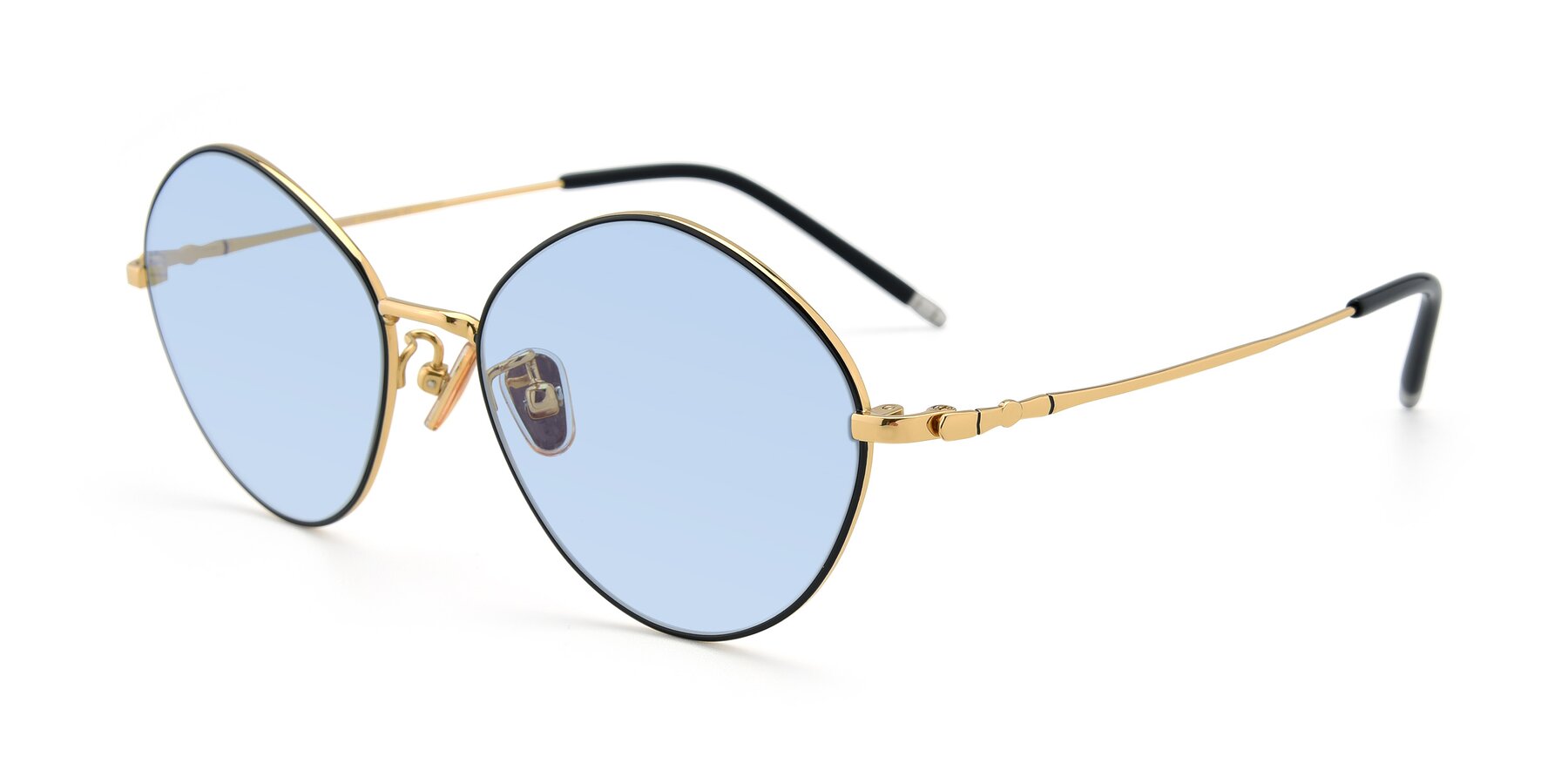 Angle of 90029 in Black-Gold with Light Blue Tinted Lenses