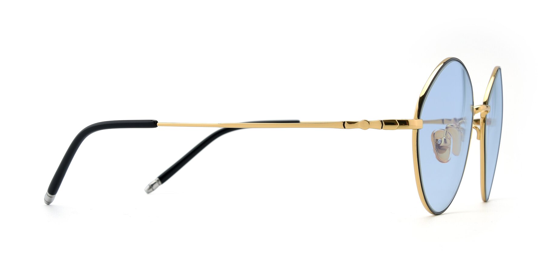 Side of 90029 in Black-Gold with Light Blue Tinted Lenses