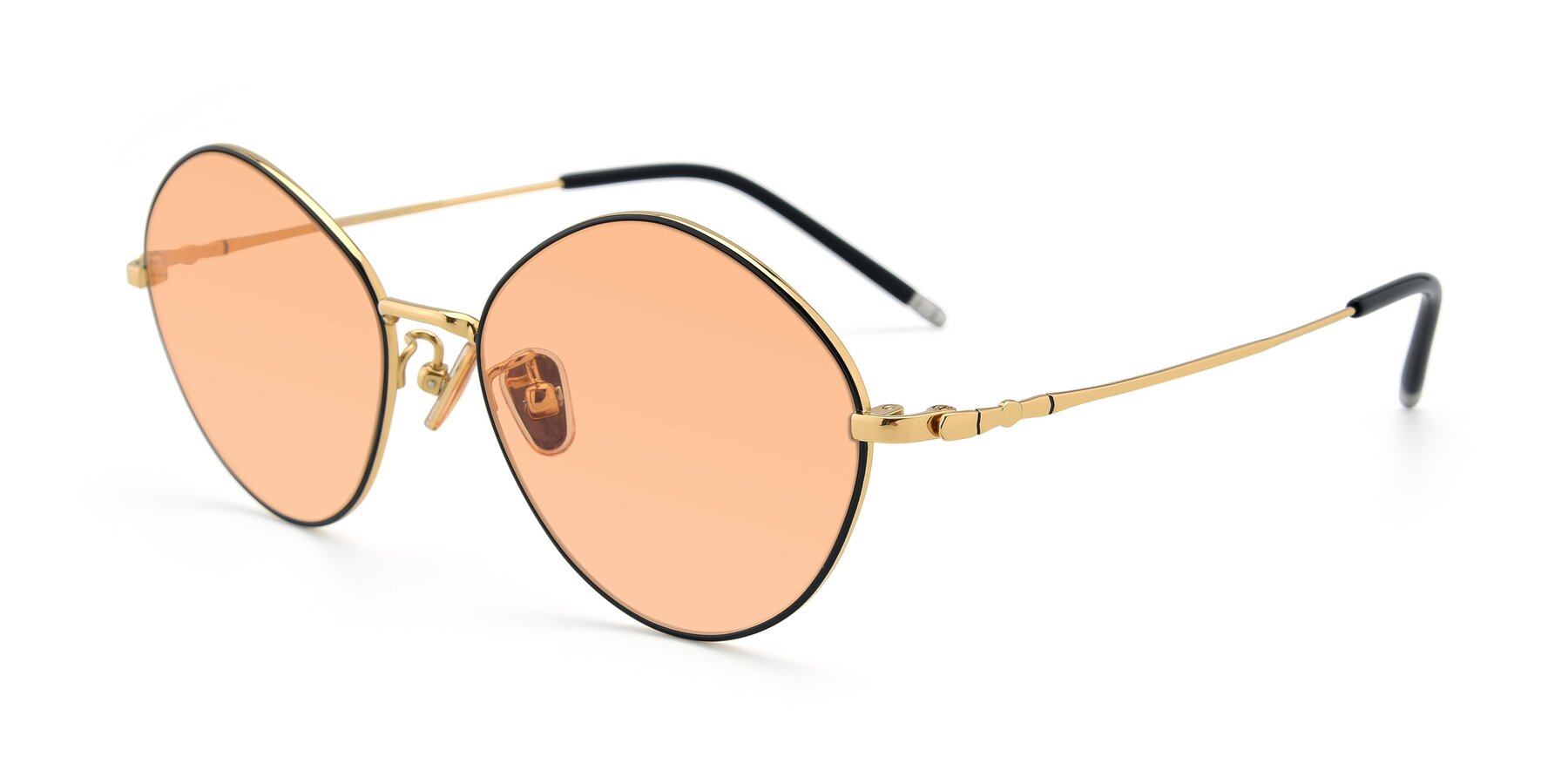 Angle of 90029 in Black-Gold with Light Orange Tinted Lenses