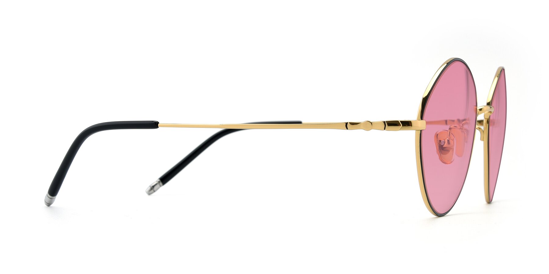 Side of 90029 in Black-Gold with Pink Tinted Lenses