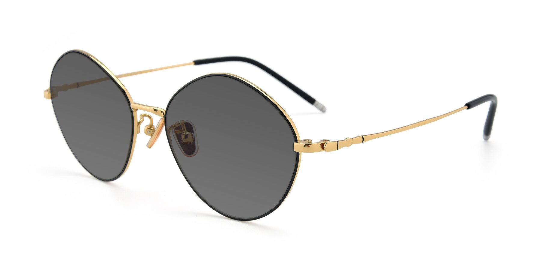 Angle of 90029 in Black-Gold with Medium Gray Tinted Lenses