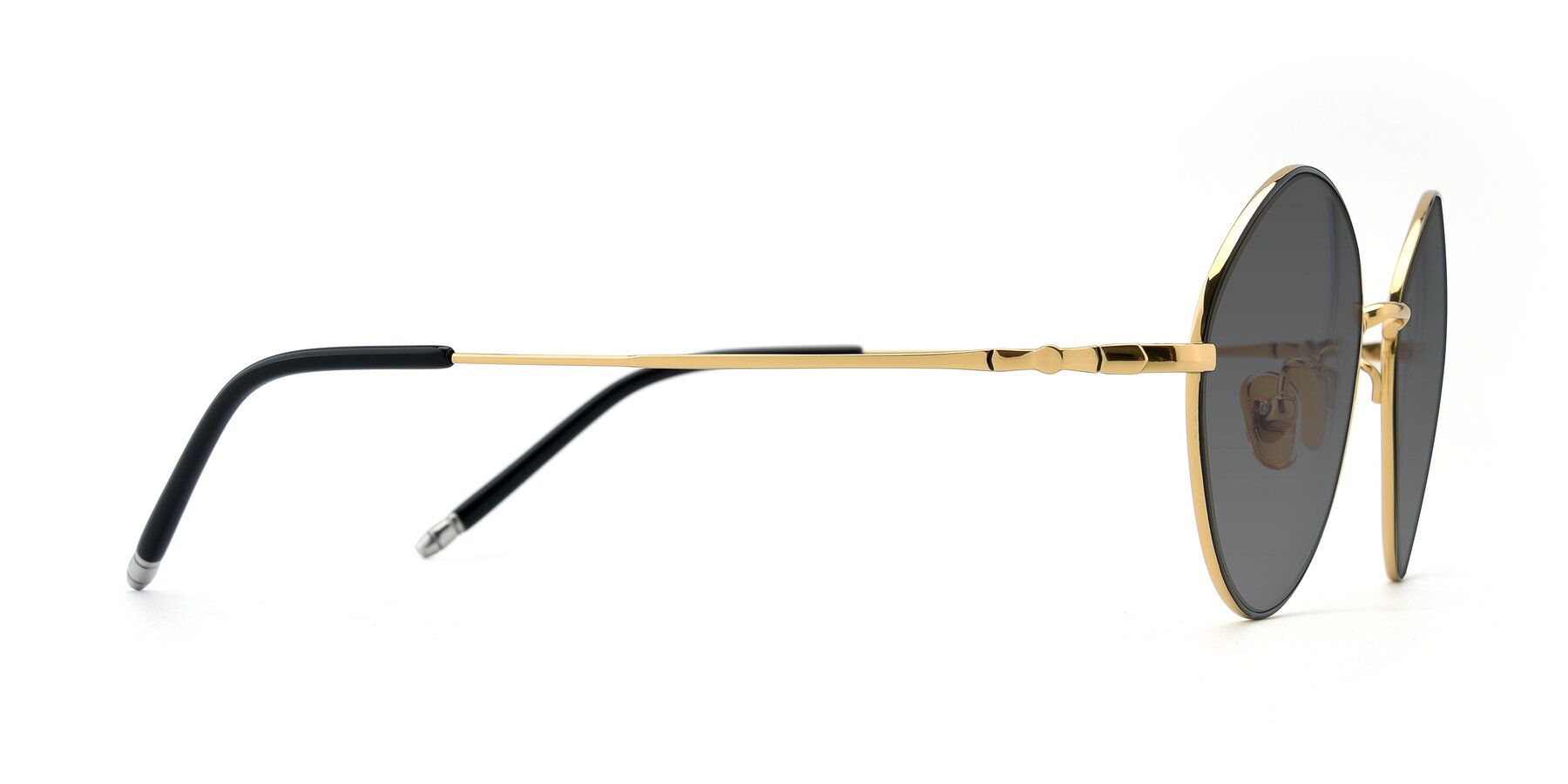 Side of 90029 in Black-Gold with Medium Gray Tinted Lenses