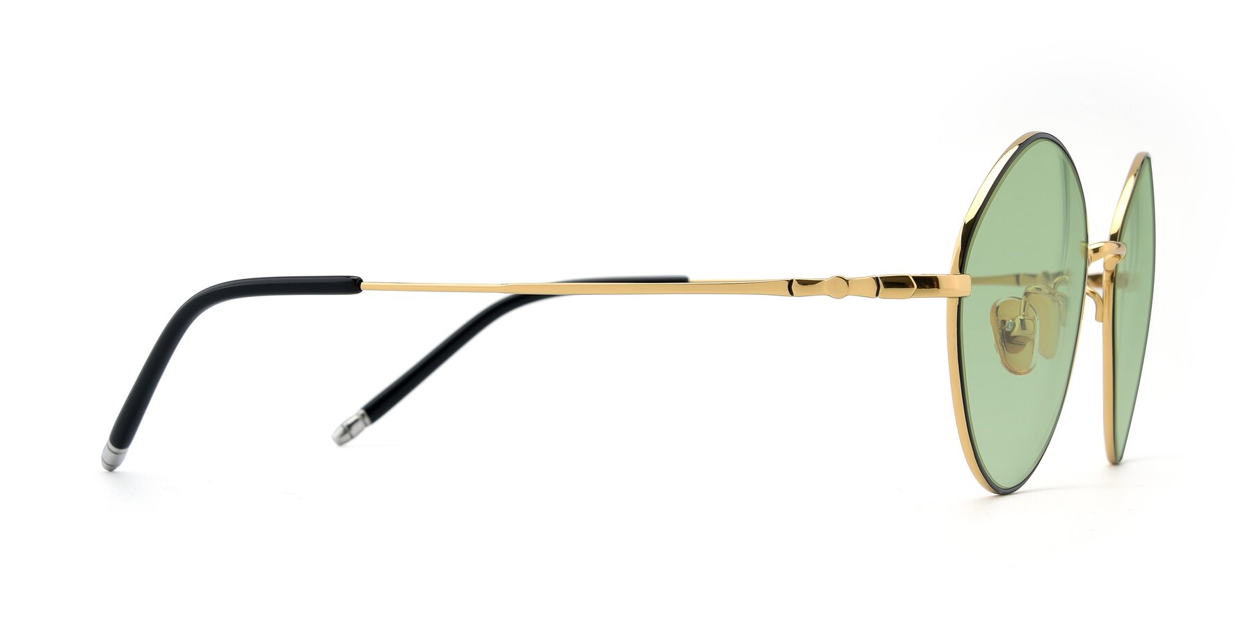 Side of 90029 in Black-Gold with Medium Green Tinted Lenses