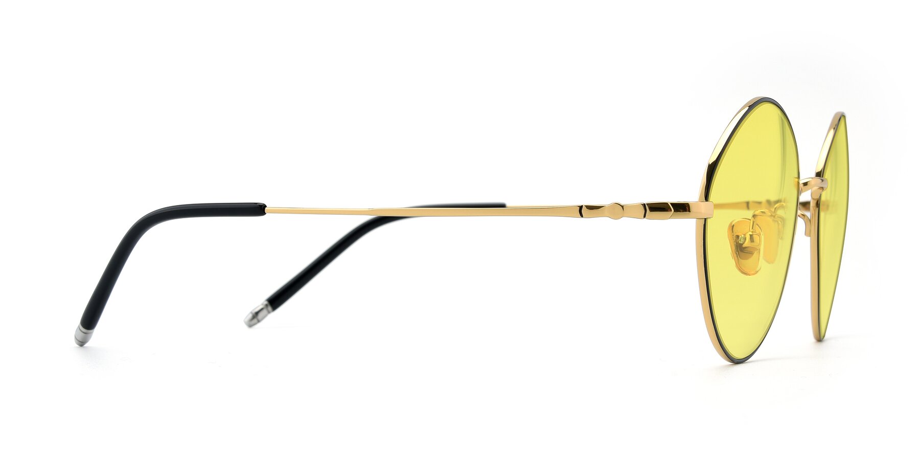 Side of 90029 in Black-Gold with Medium Yellow Tinted Lenses