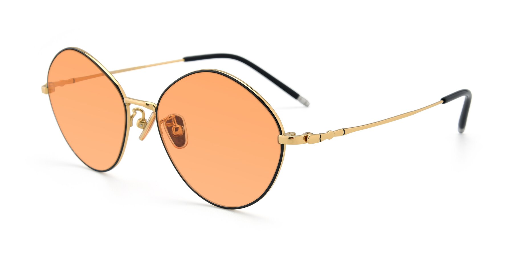 Angle of 90029 in Black-Gold with Medium Orange Tinted Lenses