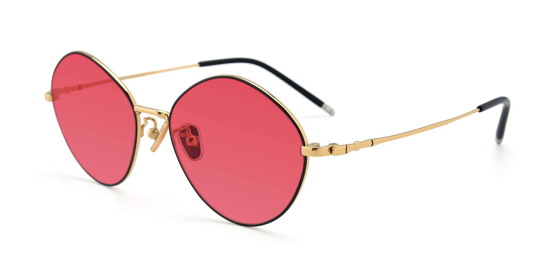 Angle of 90029 in Black-Gold with Red Tinted Lenses