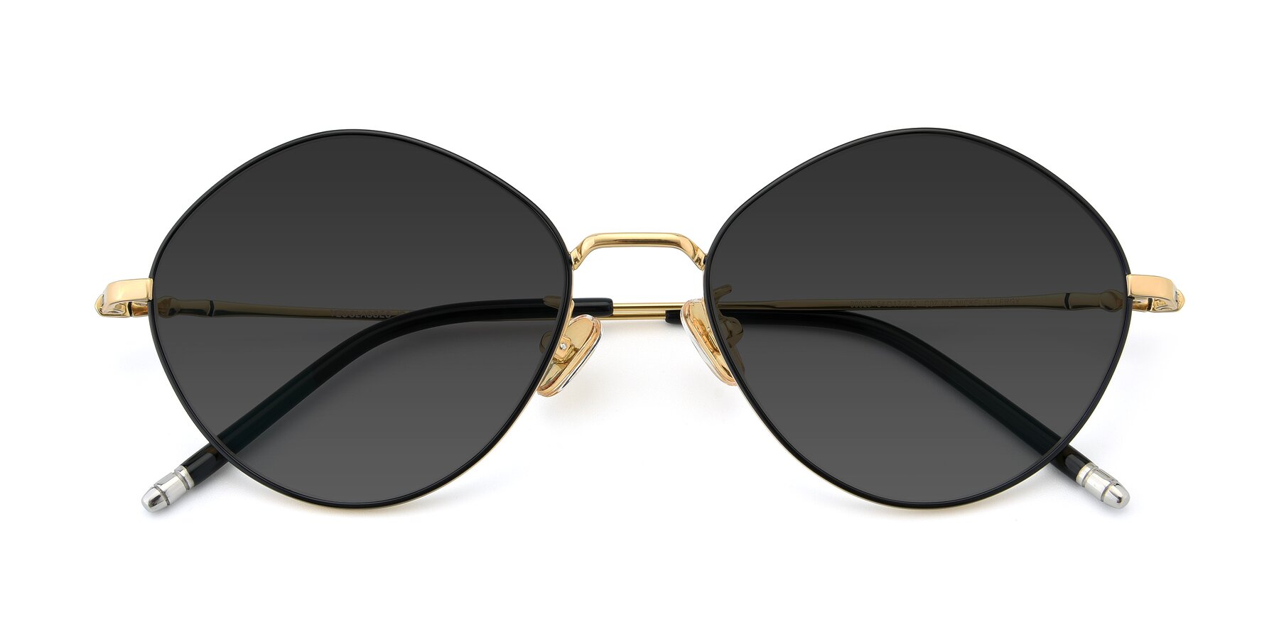 Folded Front of 90029 in Black-Gold with Gray Tinted Lenses