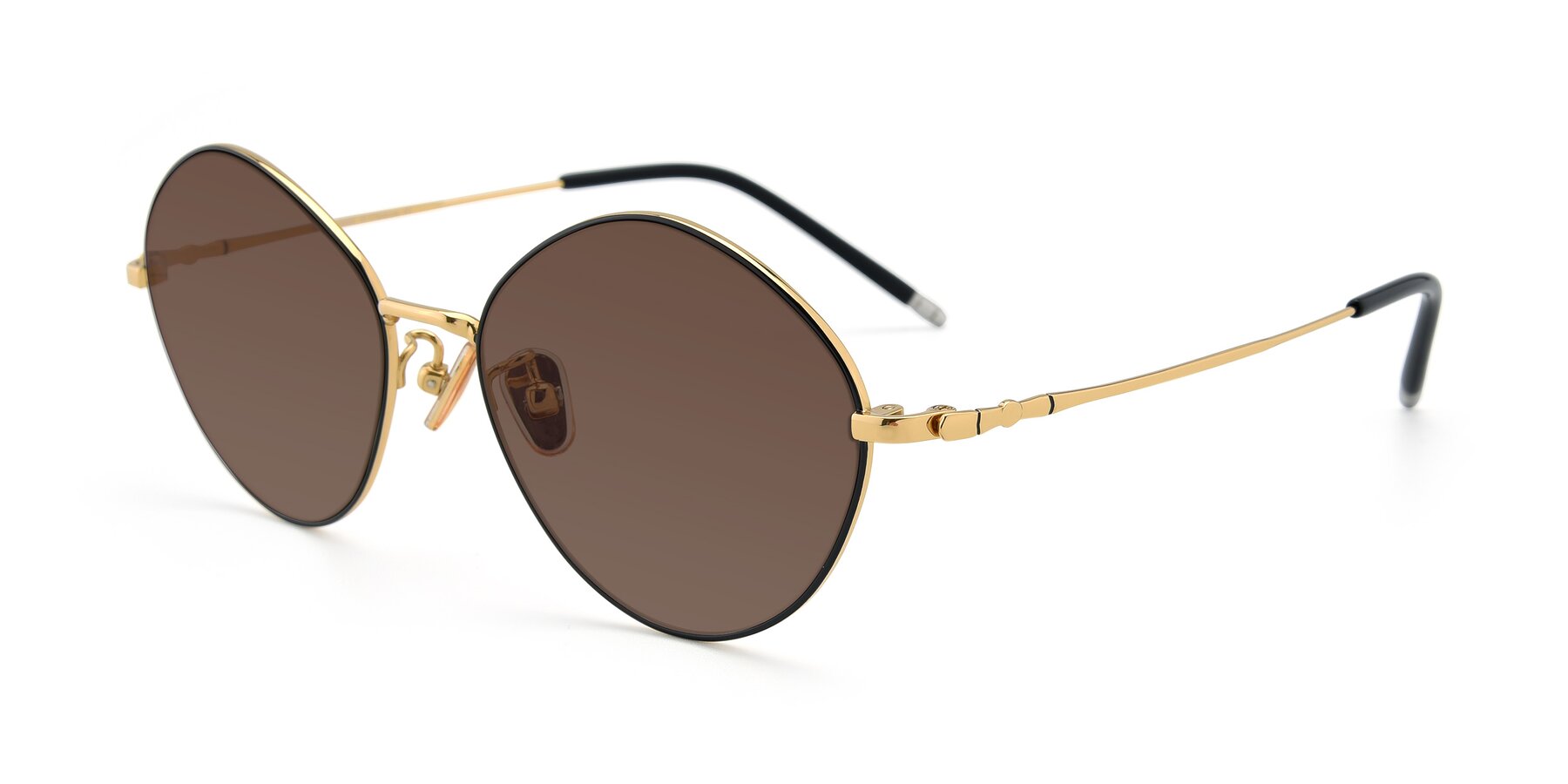 Angle of 90029 in Black-Gold with Brown Tinted Lenses