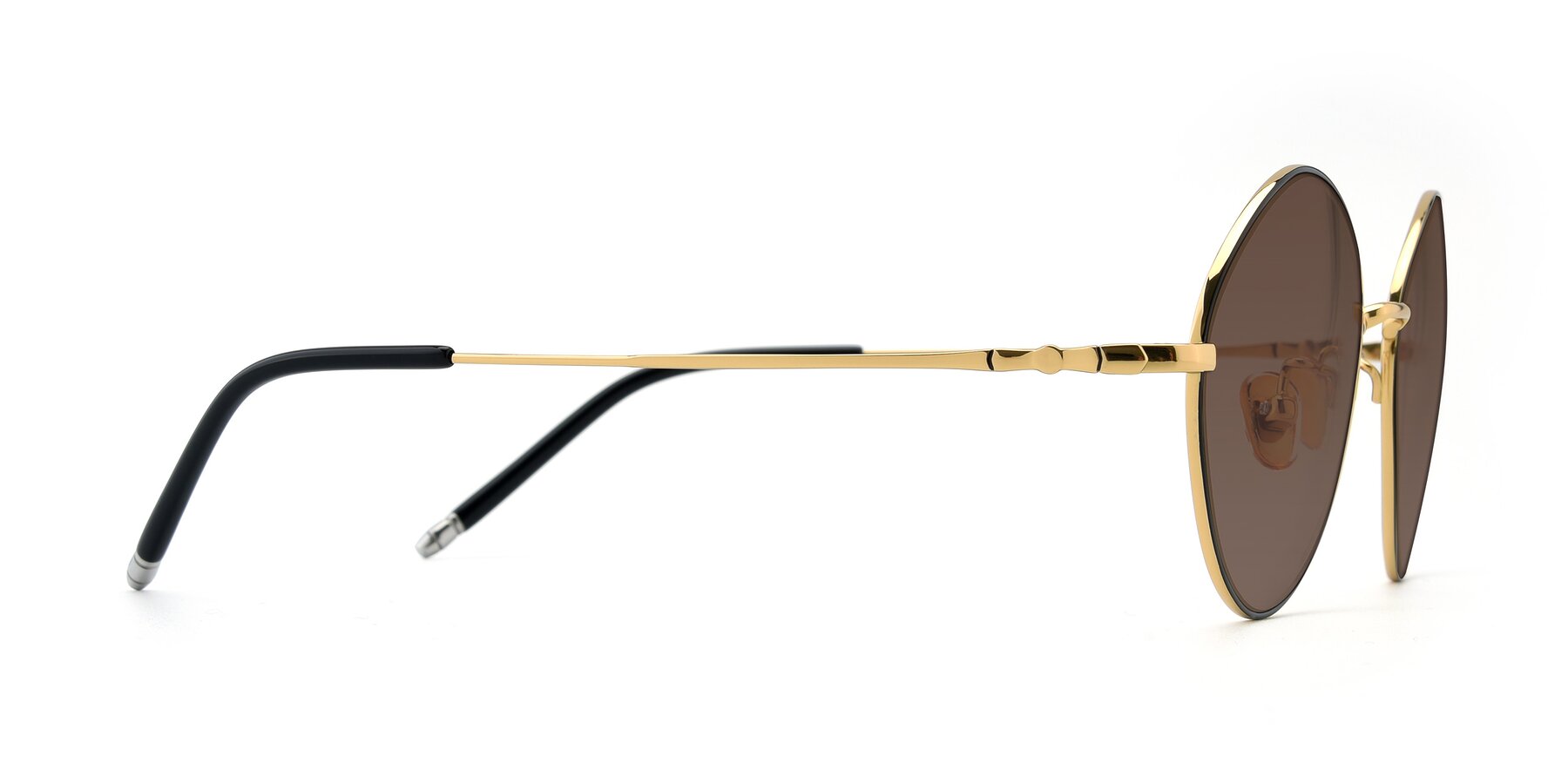Side of 90029 in Black-Gold with Brown Tinted Lenses