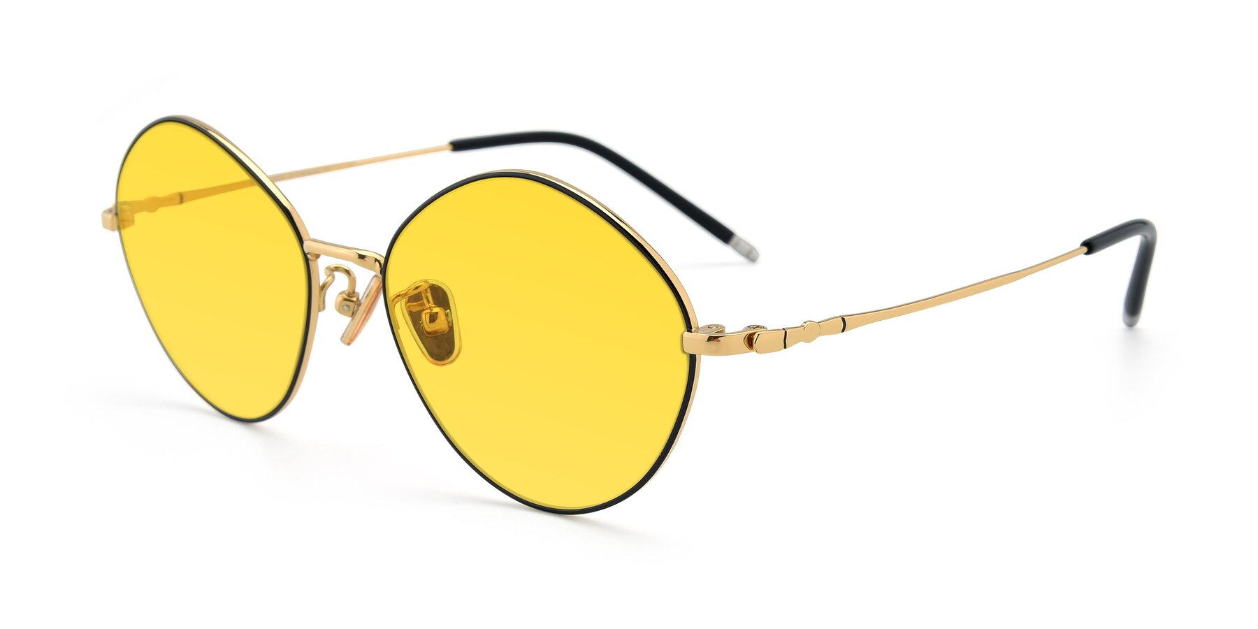 Angle of 90029 in Black-Gold with Yellow Tinted Lenses