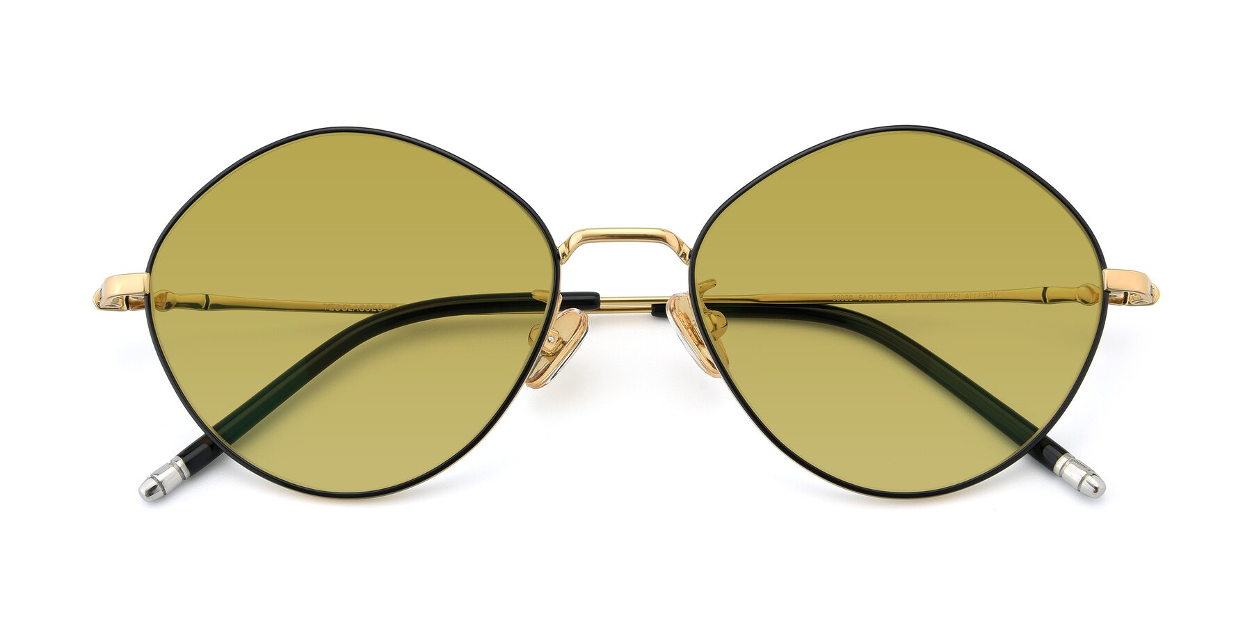 Folded Front of 90029 in Black-Gold with Champagne Tinted Lenses