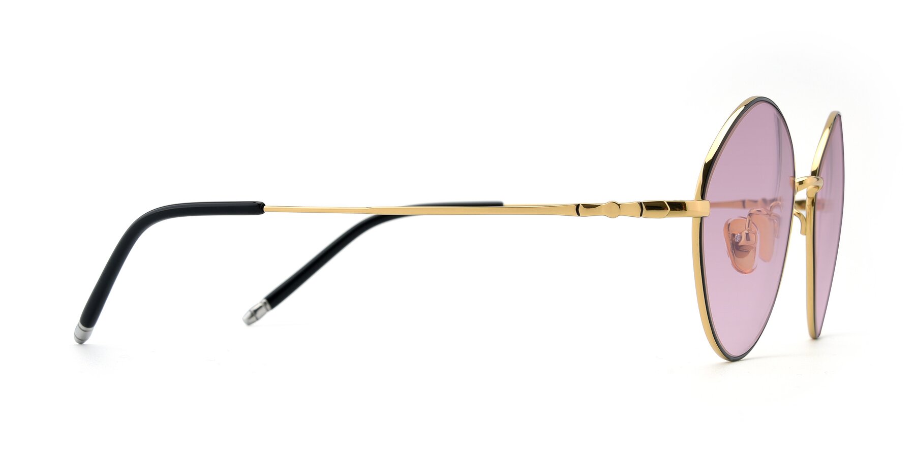 Side of 90029 in Black-Gold with Light Wine Tinted Lenses