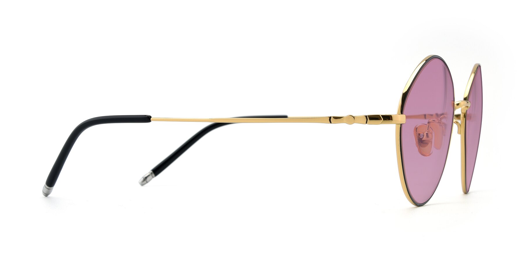 Side of 90029 in Black-Gold with Medium Wine Tinted Lenses